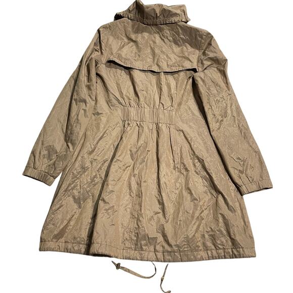 Elie Tahari Utility Parka Jacket Drawstring Hood Bottom Womens Sz 2 Metallic Tan - Picture 7 of 14